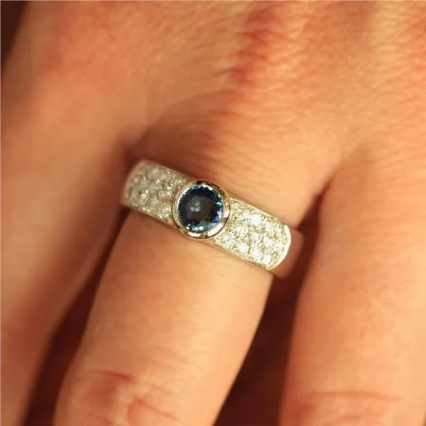 14K White Gold Sapphire and Diamond Ring Image 4 Jaymark Jewelers Cold Spring, NY