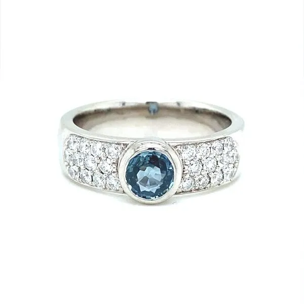 14K White Gold Sapphire and Diamond Ring Jaymark Jewelers Cold Spring, NY