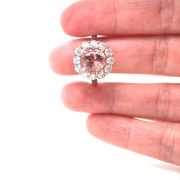 14K Rose and White Gold Peach Tourmaline and Diamond Ring Image 2 Jaymark Jewelers Cold Spring, NY