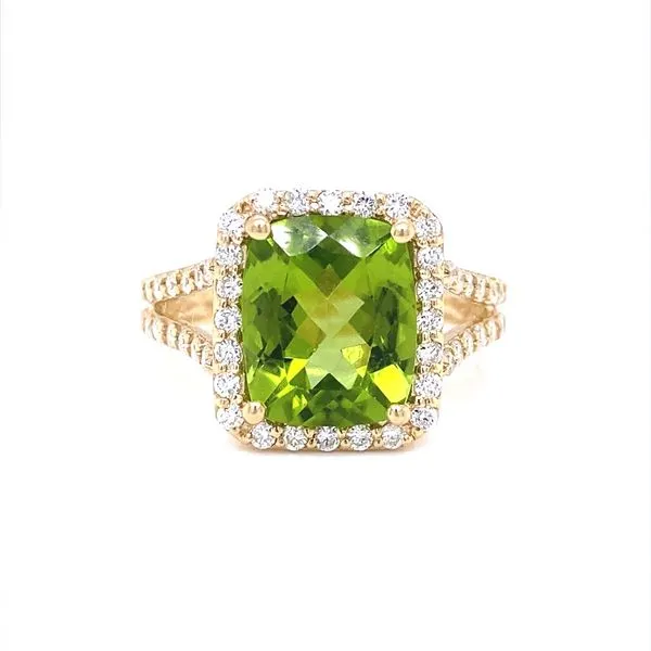 14K Yellow Gold Peridot and Diamond Ring Jaymark Jewelers Cold Spring, NY