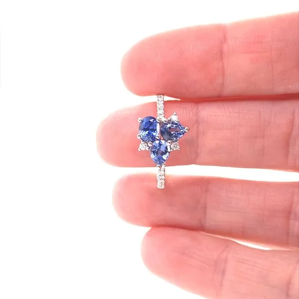 14K White Gold Sapphire and Diamond Ring Image 2 Jaymark Jewelers Cold Spring, NY