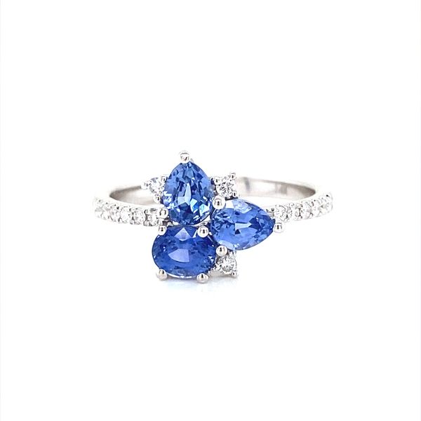 14K White Gold Sapphire and Diamond Ring Jaymark Jewelers Cold Spring, NY