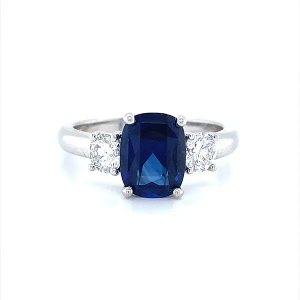 Platinum Sapphire and Diamond Ring Jaymark Jewelers Cold Spring, NY