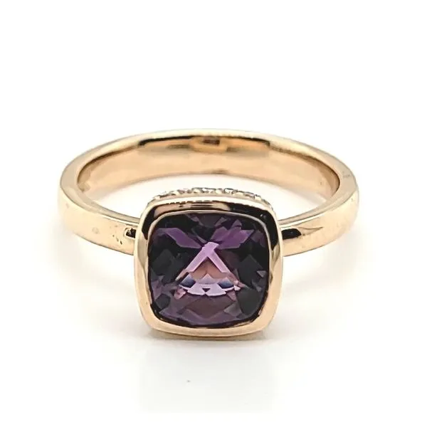 14K Yellow Gold Amethyst and Diamond Ring Jaymark Jewelers Cold Spring, NY