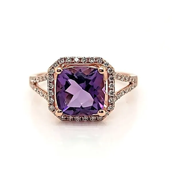 14K Rose Gold Amethyst and Diamond Ring Jaymark Jewelers Cold Spring, NY