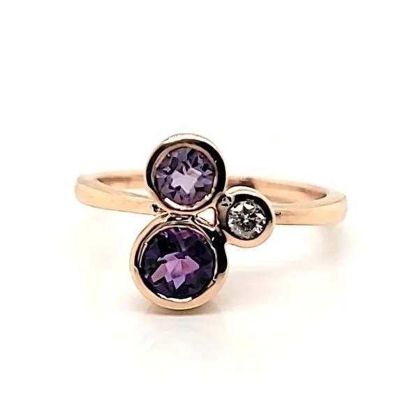14K Yellow Gold Amethyst and Diamond Ring Jaymark Jewelers Cold Spring, NY
