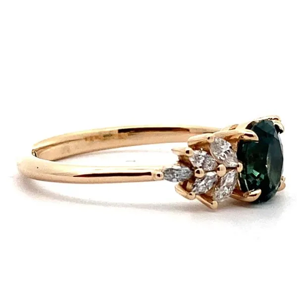 14K Yellow Gold Montana Sapphire and Diamond Ring Image 2 Jaymark Jewelers Cold Spring, NY