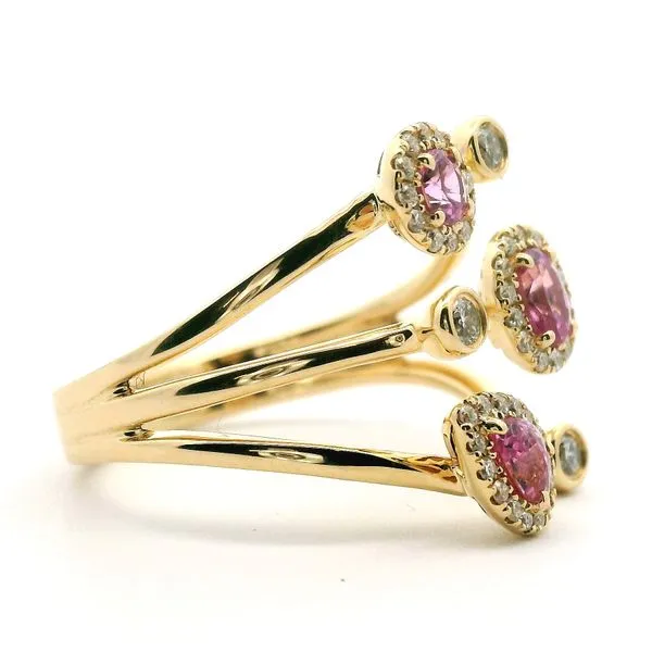 14K Yellow Gold Pink Sapphire and Diamond Ring Image 2 Jaymark Jewelers Cold Spring, NY