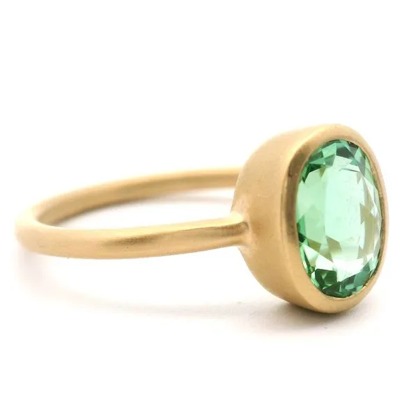14K Yellow Gold Green Tourrmaline Ring Image 2 Jaymark Jewelers Cold Spring, NY