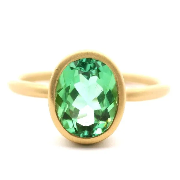 14K Yellow Gold Green Tourrmaline Ring Jaymark Jewelers Cold Spring, NY