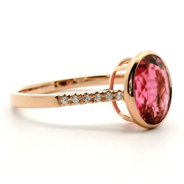 14K Rose Gold Pink Tourmaline and Diamond Ring Image 2 Jaymark Jewelers Cold Spring, NY
