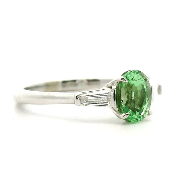 14K White Gold Tsavorite and Diamond Ring Image 2 Jaymark Jewelers Cold Spring, NY