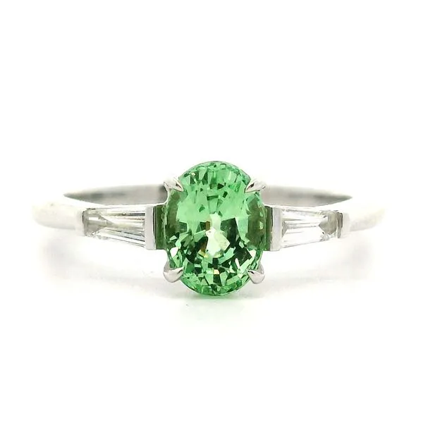 14K White Gold Tsavorite and Diamond Ring Jaymark Jewelers Cold Spring, NY