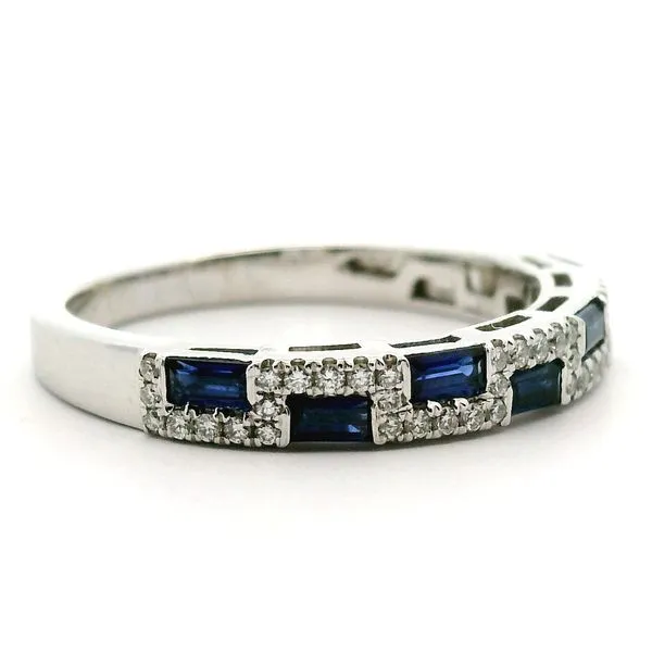 14K White Gold Sapphire and Diamond Ring Image 2 Jaymark Jewelers Cold Spring, NY