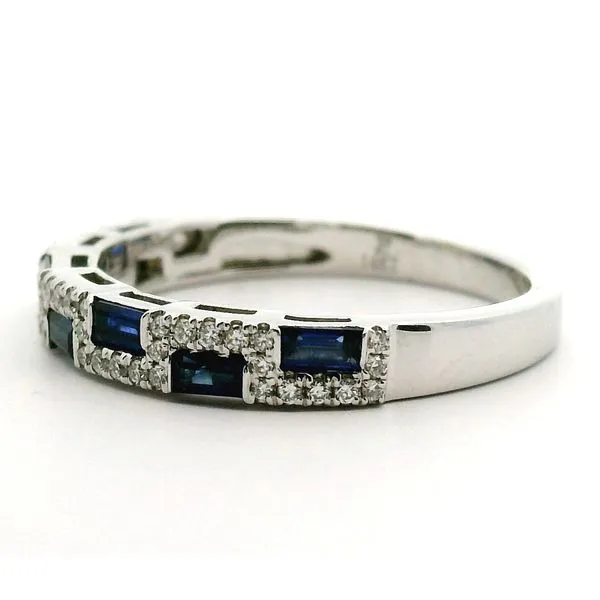14K White Gold Sapphire and Diamond Ring Image 3 Jaymark Jewelers Cold Spring, NY