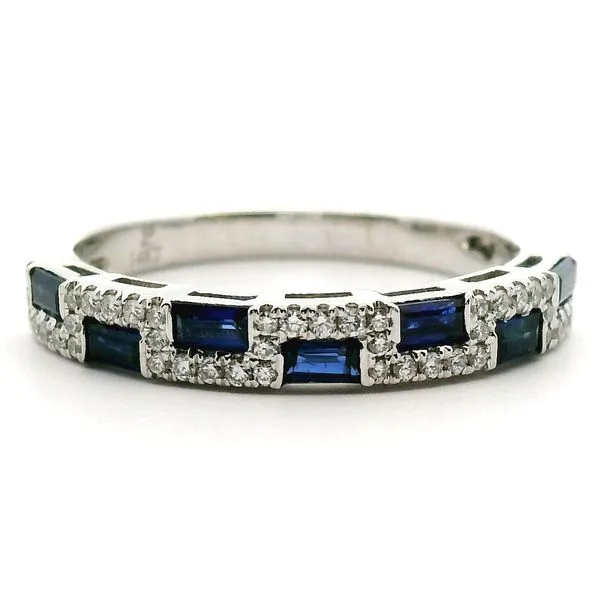 14K White Gold Sapphire and Diamond Ring Jaymark Jewelers Cold Spring, NY