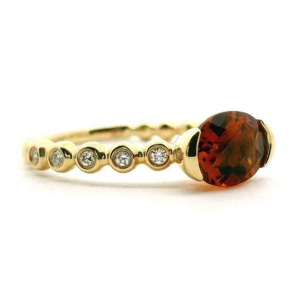 14K Yellow Gold Citrine and Diamond Ring Image 2 Jaymark Jewelers Cold Spring, NY