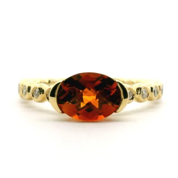 14K Yellow Gold Citrine and Diamond Ring Jaymark Jewelers Cold Spring, NY