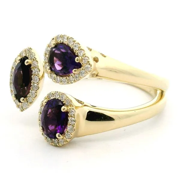 14K Yellow Gold Amethyst and Diamond Ring Image 2 Jaymark Jewelers Cold Spring, NY