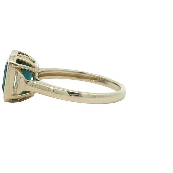 14K Yellow Gold Green Tourmaline and Diamond Ring Image 2 Jaymark Jewelers Cold Spring, NY