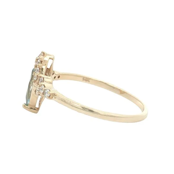 14K Yellow Gold Aquamarine and Diamond Ring Image 2 Jaymark Jewelers Cold Spring, NY