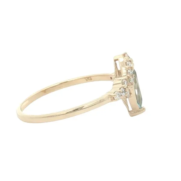 14K Yellow Gold Aquamarine and Diamond Ring Image 3 Jaymark Jewelers Cold Spring, NY