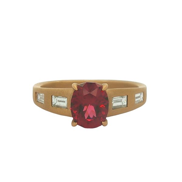 14K Yellow Gold Garnet and Diamond Ring Jaymark Jewelers Cold Spring, NY
