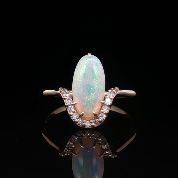 14K Yellow Gold Opal and Diamond Ring Jaymark Jewelers Cold Spring, NY