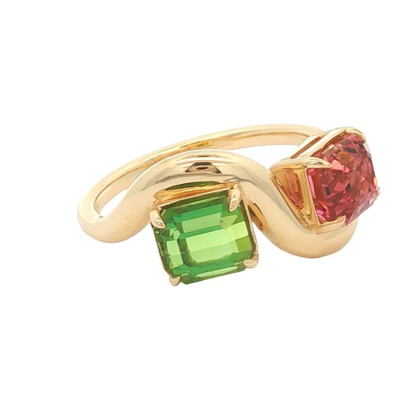 14K Yellow Gold Tourmaline Toi et Moi Ring Image 2 Jaymark Jewelers Cold Spring, NY