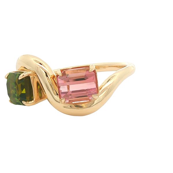 14K Yellow Gold Tourmaline Toi et Moi Ring Image 3 Jaymark Jewelers Cold Spring, NY