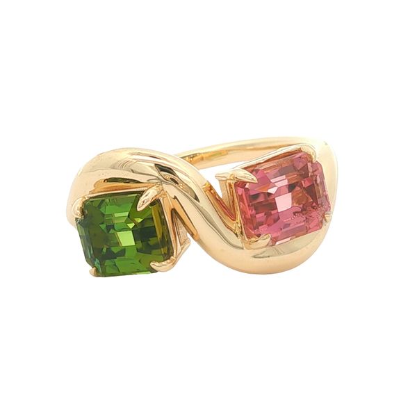 14K Yellow Gold Tourmaline Toi et Moi Ring Jaymark Jewelers Cold Spring, NY