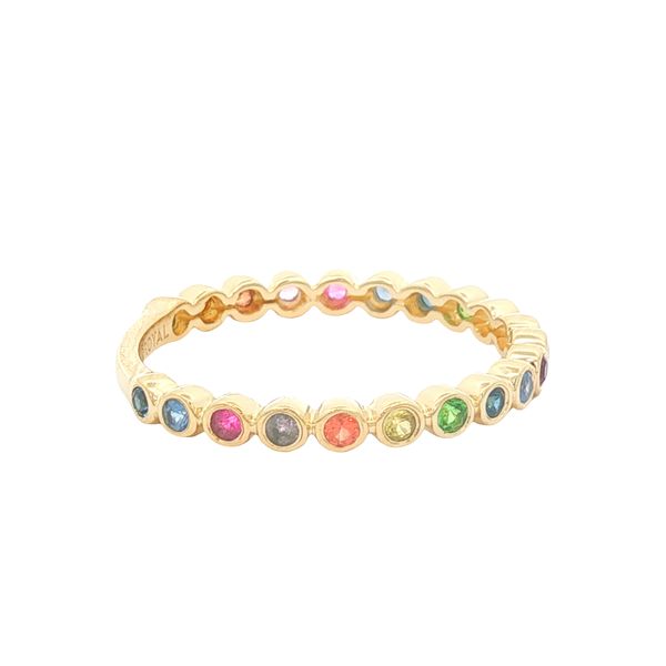 14K Yellow Gold Multi Sapphire Band Image 2 Jaymark Jewelers Cold Spring, NY