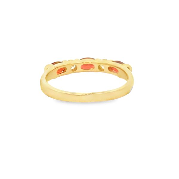 14K Yellow Gold Garnet and Diamond Band Image 4 Jaymark Jewelers Cold Spring, NY