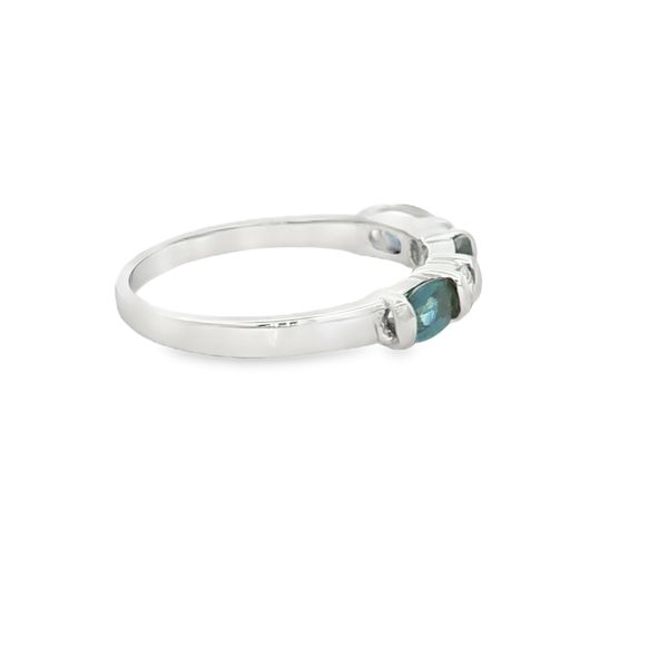 14K White Gold Sapphire and Diamond Band Image 3 Jaymark Jewelers Cold Spring, NY