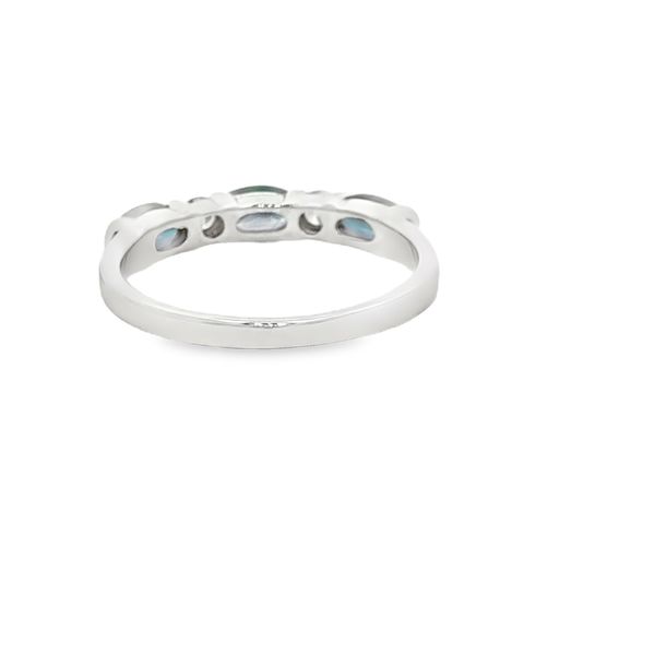 14K White Gold Sapphire and Diamond Band Image 4 Jaymark Jewelers Cold Spring, NY