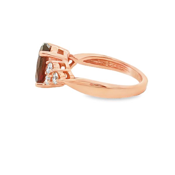 14K Rose Gold Garnet and Diamond Ring Image 2 Jaymark Jewelers Cold Spring, NY