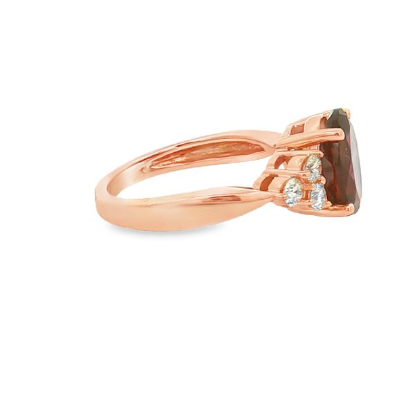 14K Rose Gold Garnet and Diamond Ring Image 3 Jaymark Jewelers Cold Spring, NY