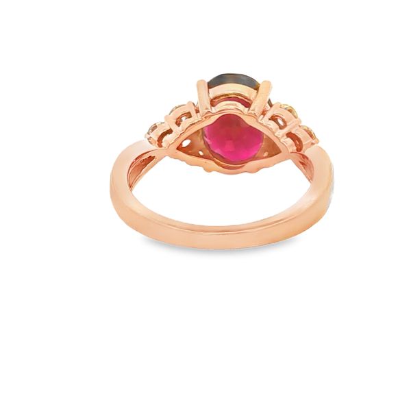 14K Rose Gold Garnet and Diamond Ring Image 4 Jaymark Jewelers Cold Spring, NY