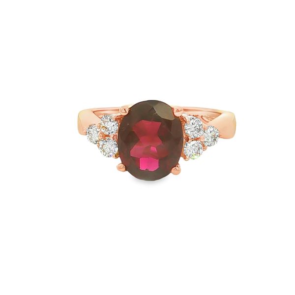 14K Rose Gold Garnet and Diamond Ring Jaymark Jewelers Cold Spring, NY