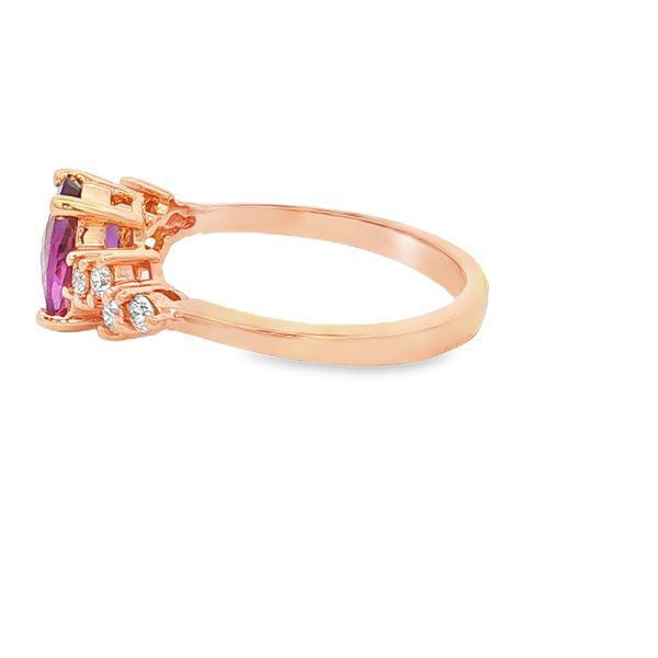 14K Rose Gold Amethyst and Diamond Ring Image 2 Jaymark Jewelers Cold Spring, NY