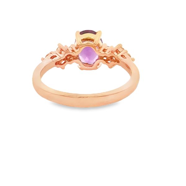14K Rose Gold Amethyst and Diamond Ring Image 3 Jaymark Jewelers Cold Spring, NY