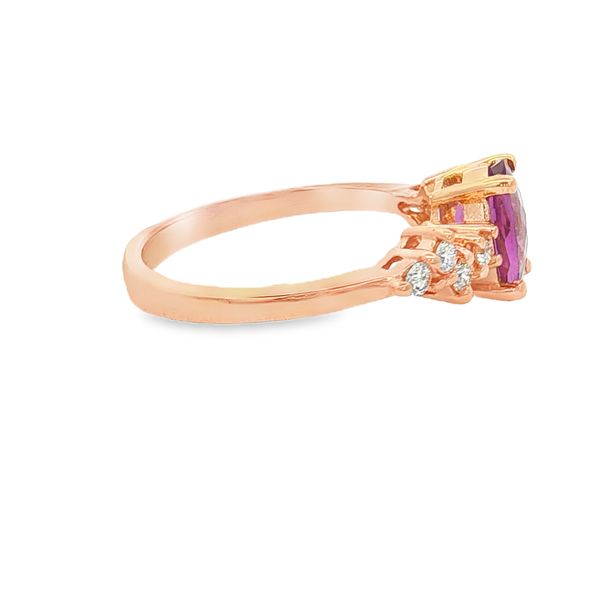 14K Rose Gold Amethyst and Diamond Ring Image 4 Jaymark Jewelers Cold Spring, NY