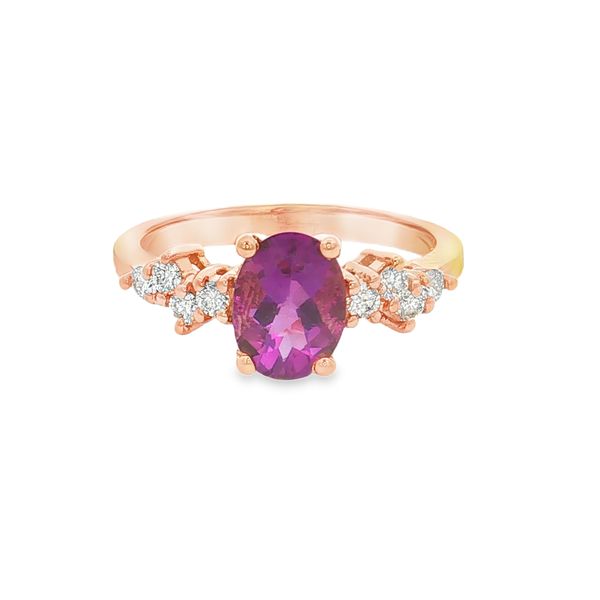 14K Rose Gold Amethyst and Diamond Ring Jaymark Jewelers Cold Spring, NY