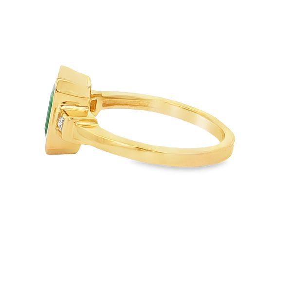 14K Yellow Gold Emerald and Diamond Ring Image 3 Jaymark Jewelers Cold Spring, NY