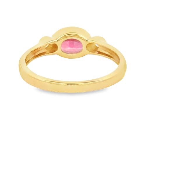 14K Yellow Gold Ruby and Diamond Bezel Ring Image 3 Jaymark Jewelers Cold Spring, NY