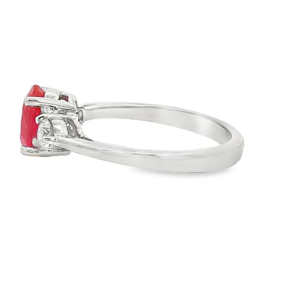 14K White Gold Ruby and Diamond Ring Image 2 Jaymark Jewelers Cold Spring, NY