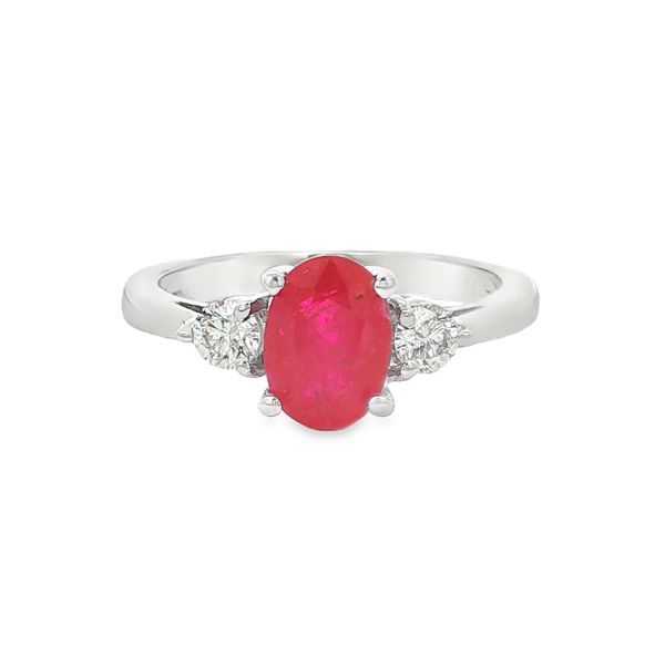 14K White Gold Ruby and Diamond Ring Jaymark Jewelers Cold Spring, NY