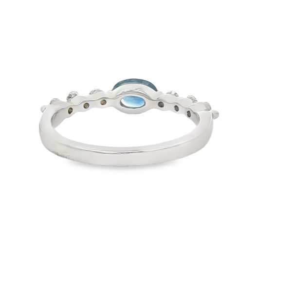 14K White Gold Oval Sapphire and Diamond Ring Image 2 Jaymark Jewelers Cold Spring, NY