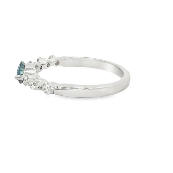 14K White Gold Oval Sapphire and Diamond Ring Image 3 Jaymark Jewelers Cold Spring, NY