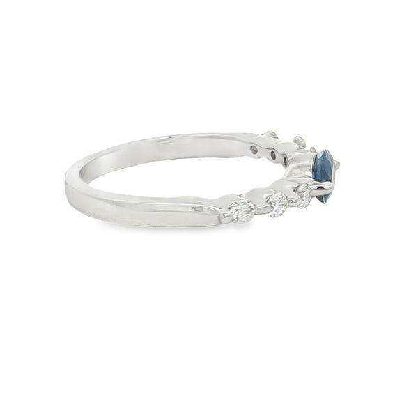 14K White Gold Oval Sapphire and Diamond Ring Image 4 Jaymark Jewelers Cold Spring, NY